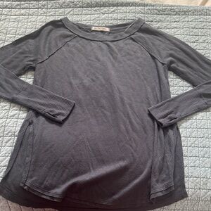 We The Free Charcoal Long Sleeve Top